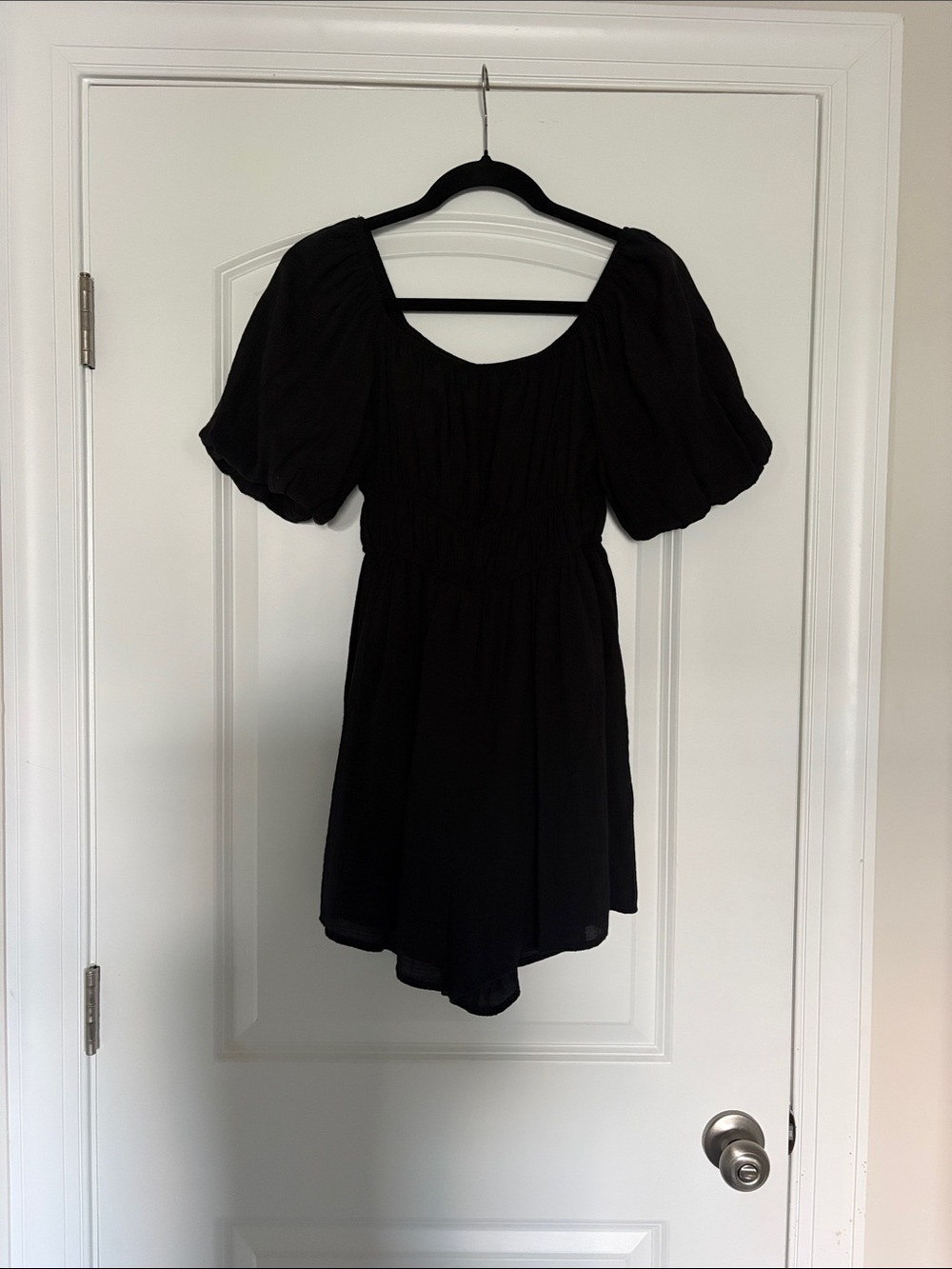 HYFVE Black Puff Sleeve Romper